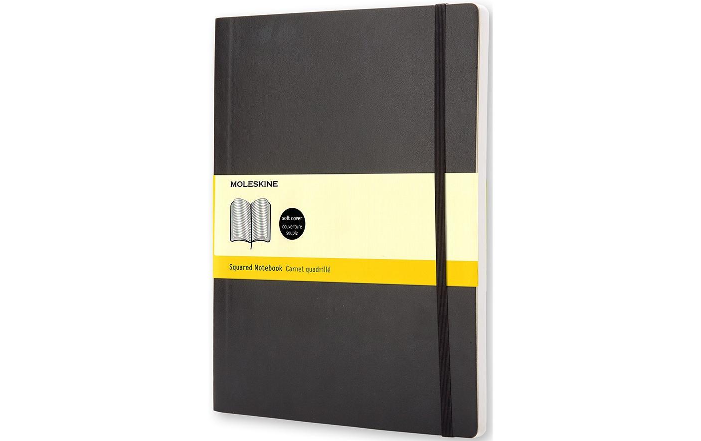 Moleskine Notizbuch XL Schwarz kariert, Softcover