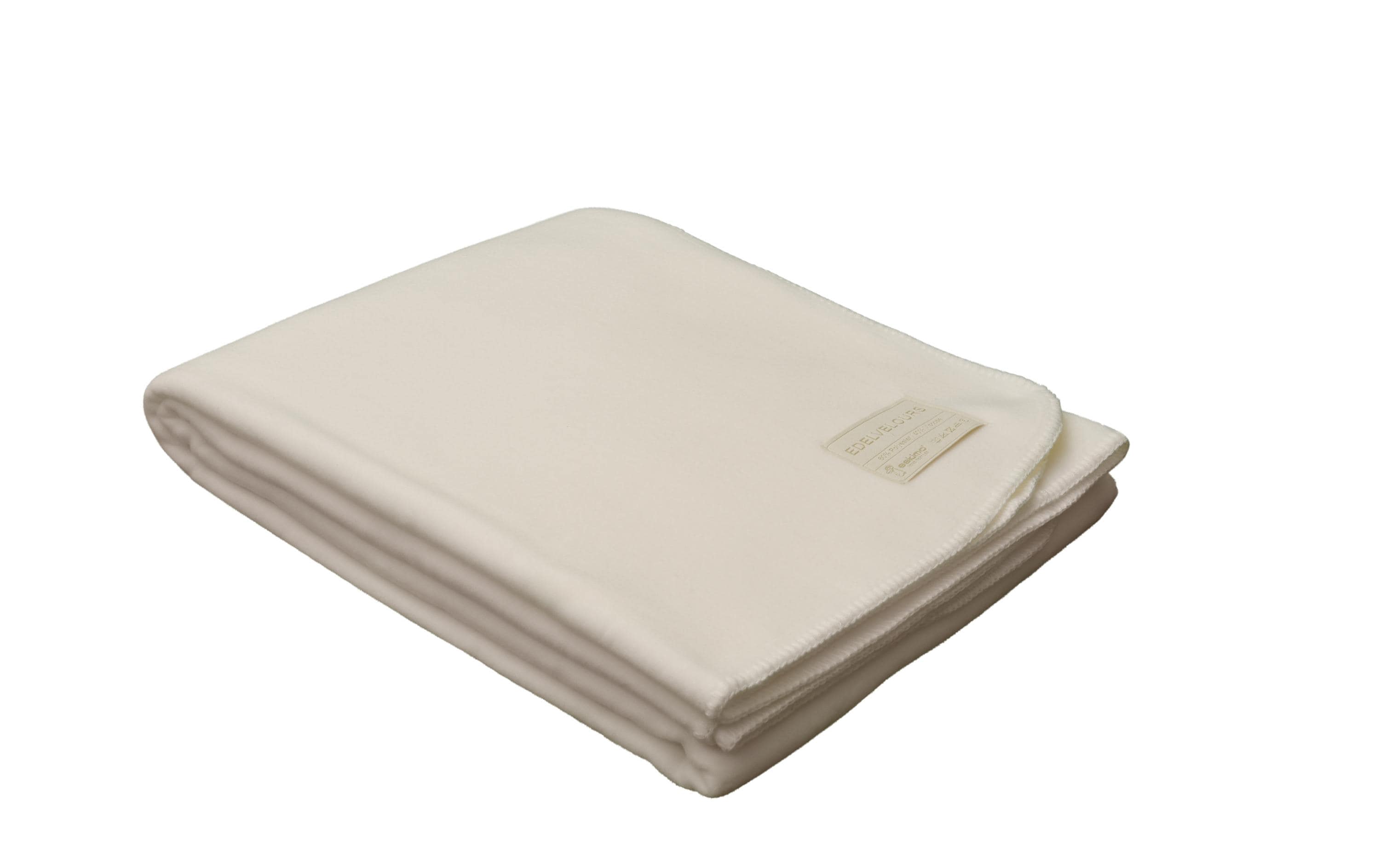 Eskimo Decke Edelvelours, Wollweiss 60% Polyester / 40% Viscose, 150 x 200 cm