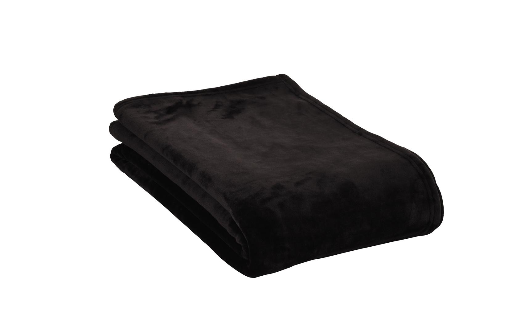 Eskimo Decke Silky, Schwarz 100% Microfaser Poly. Supersoft, 150x200cm