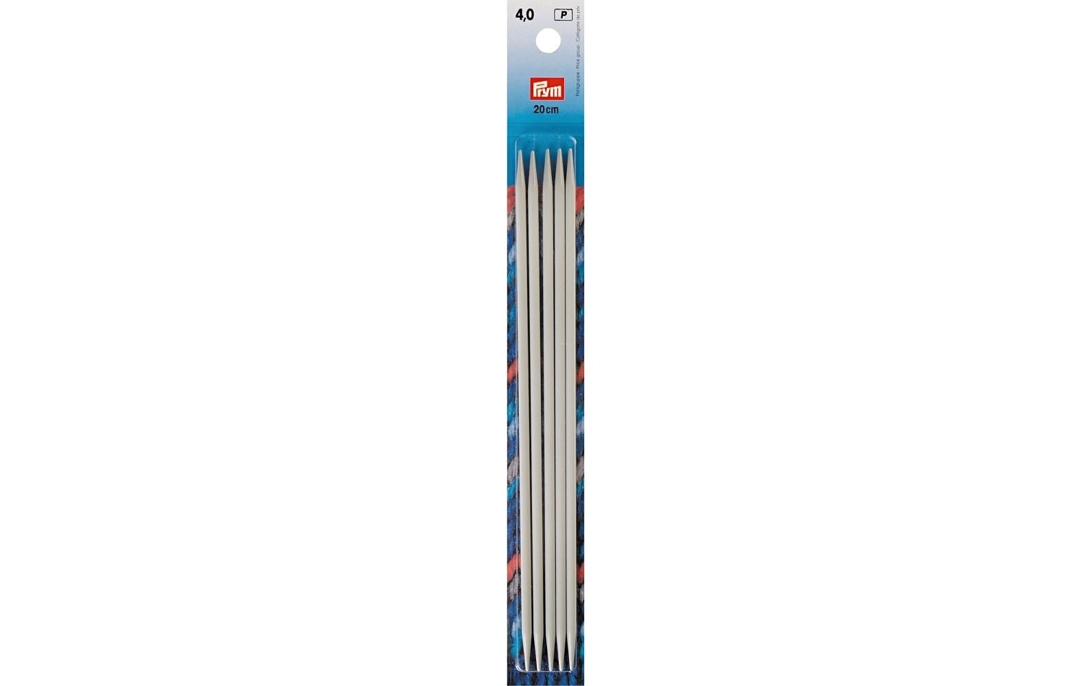 Prym Strumpfstricknadeln, grau 4 mm x 20 cm, Karte 5 Stück