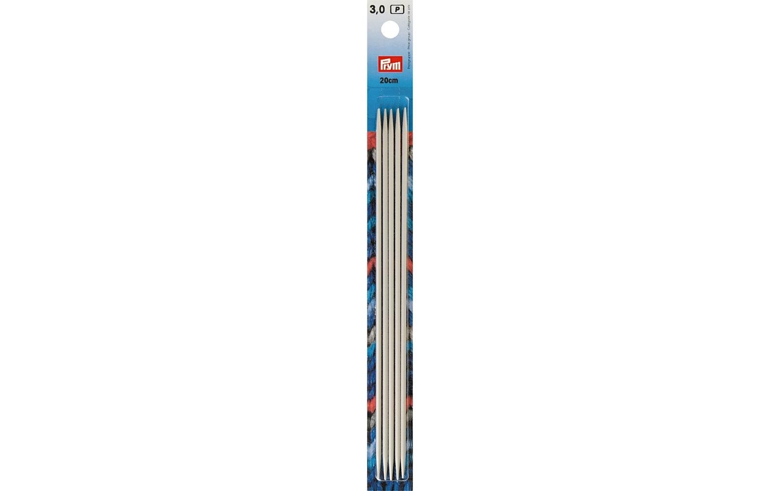 Prym Strumpfstricknadeln, grau 3.5 mm x 20 cm, Karte 5 Stück