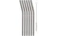 WMF Trinkhalm Baric 6tlg 22cm gebogen, Glas, inkl. Reinigungsbürste