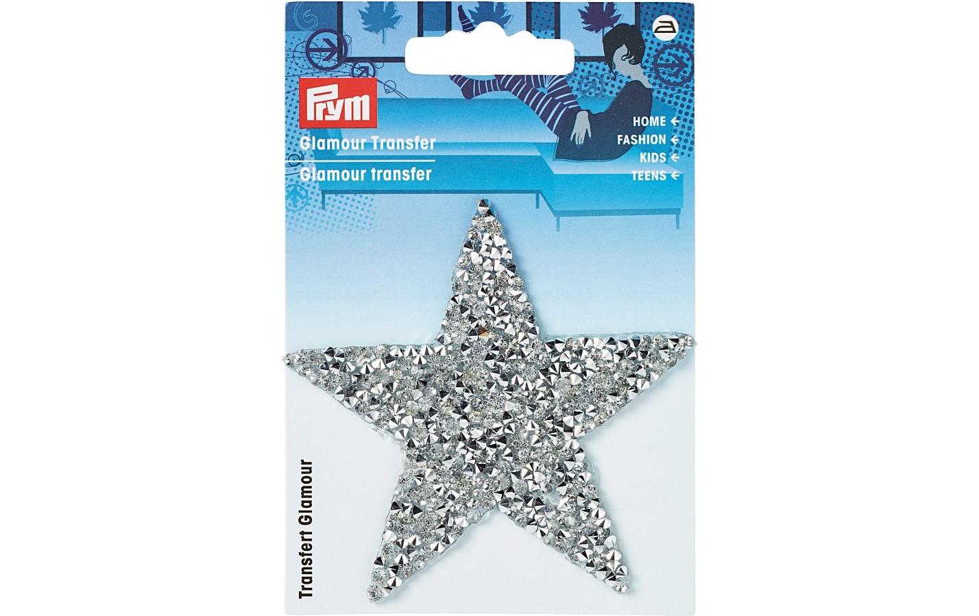 Prym Applikation, Glamourtransfer Stern silber, Karte 1 Stück