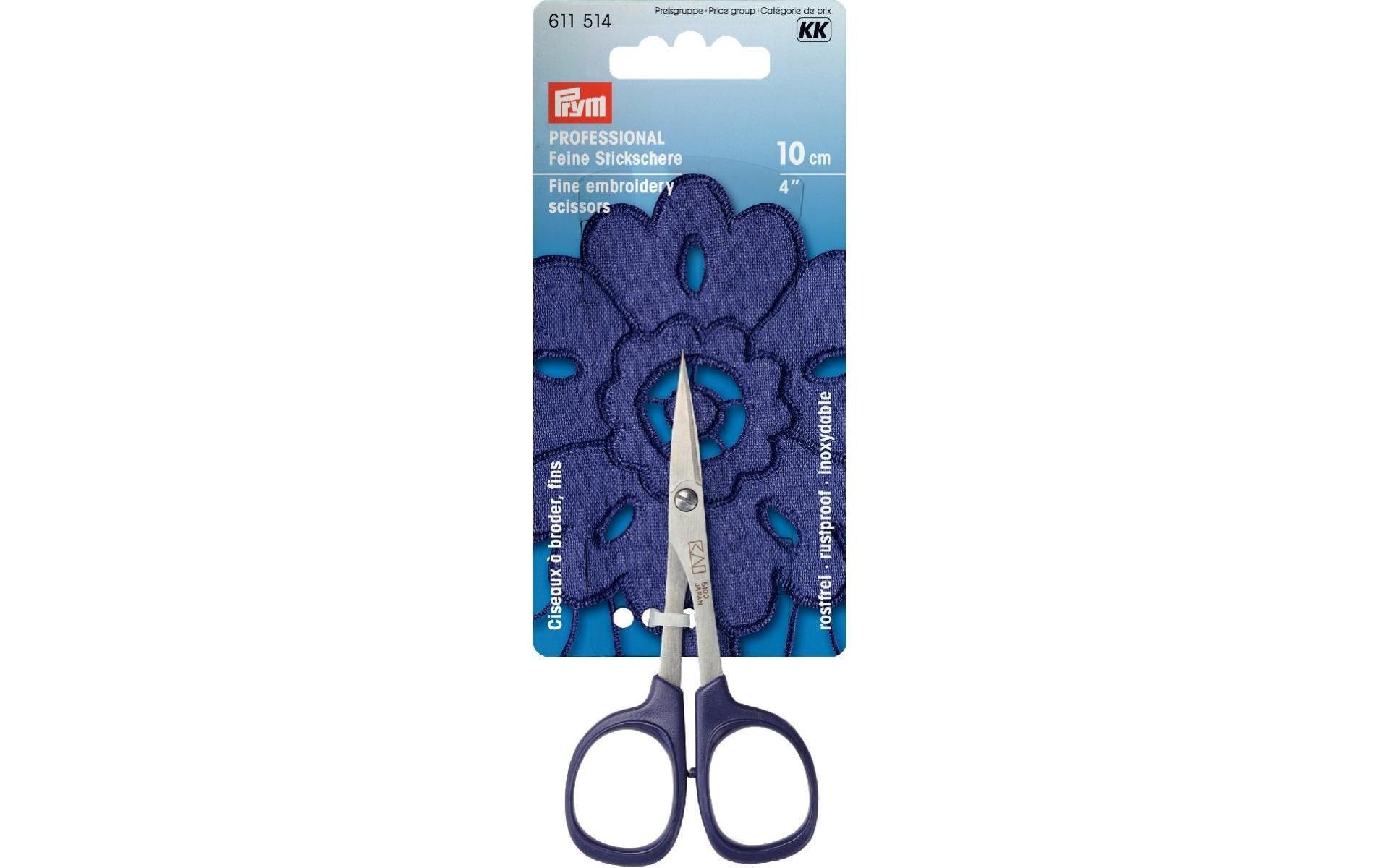 Prym Stickschere fein, Professional 4"", 10 cm, Karte