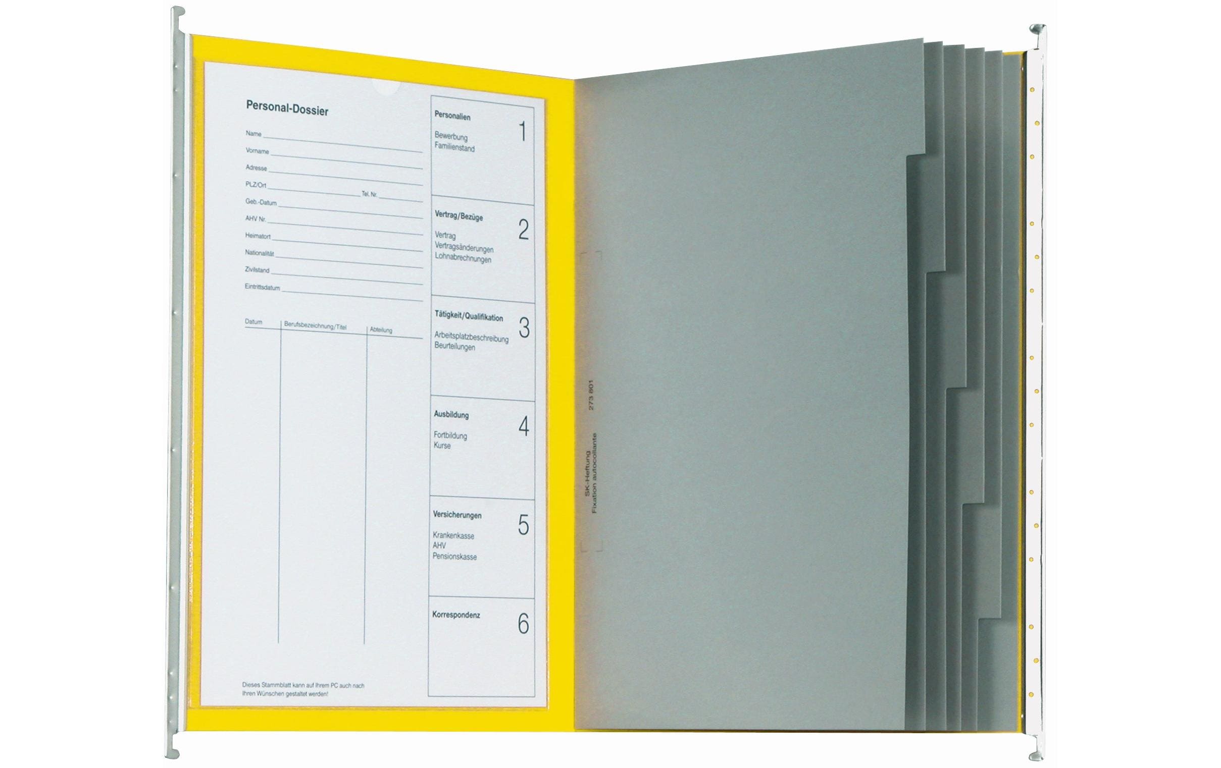 Biella Hängeregister Personaldossier 10er Pack, gelb, 25cm