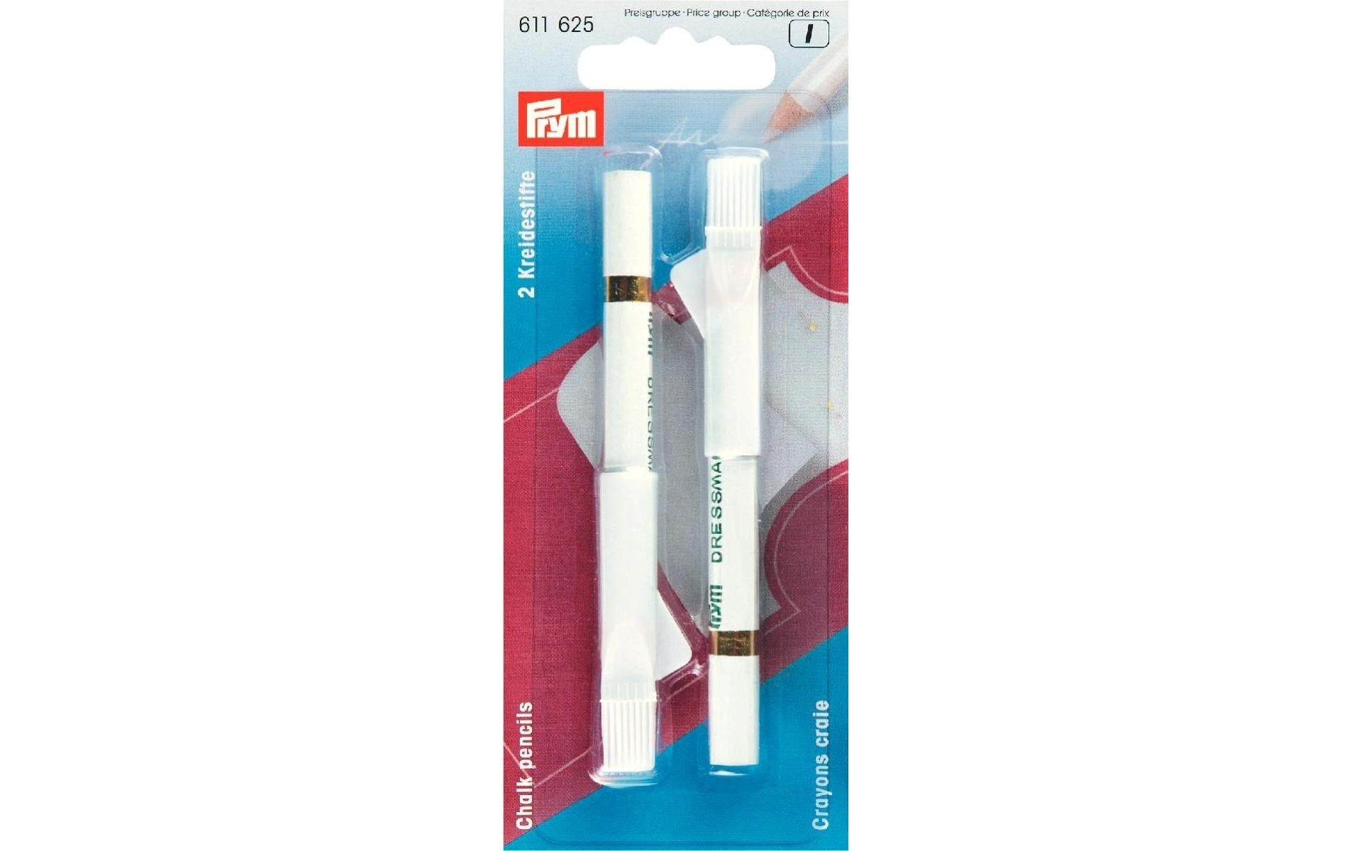 Prym Kreidestifte + Bürste, weiss Karte 2 Stück