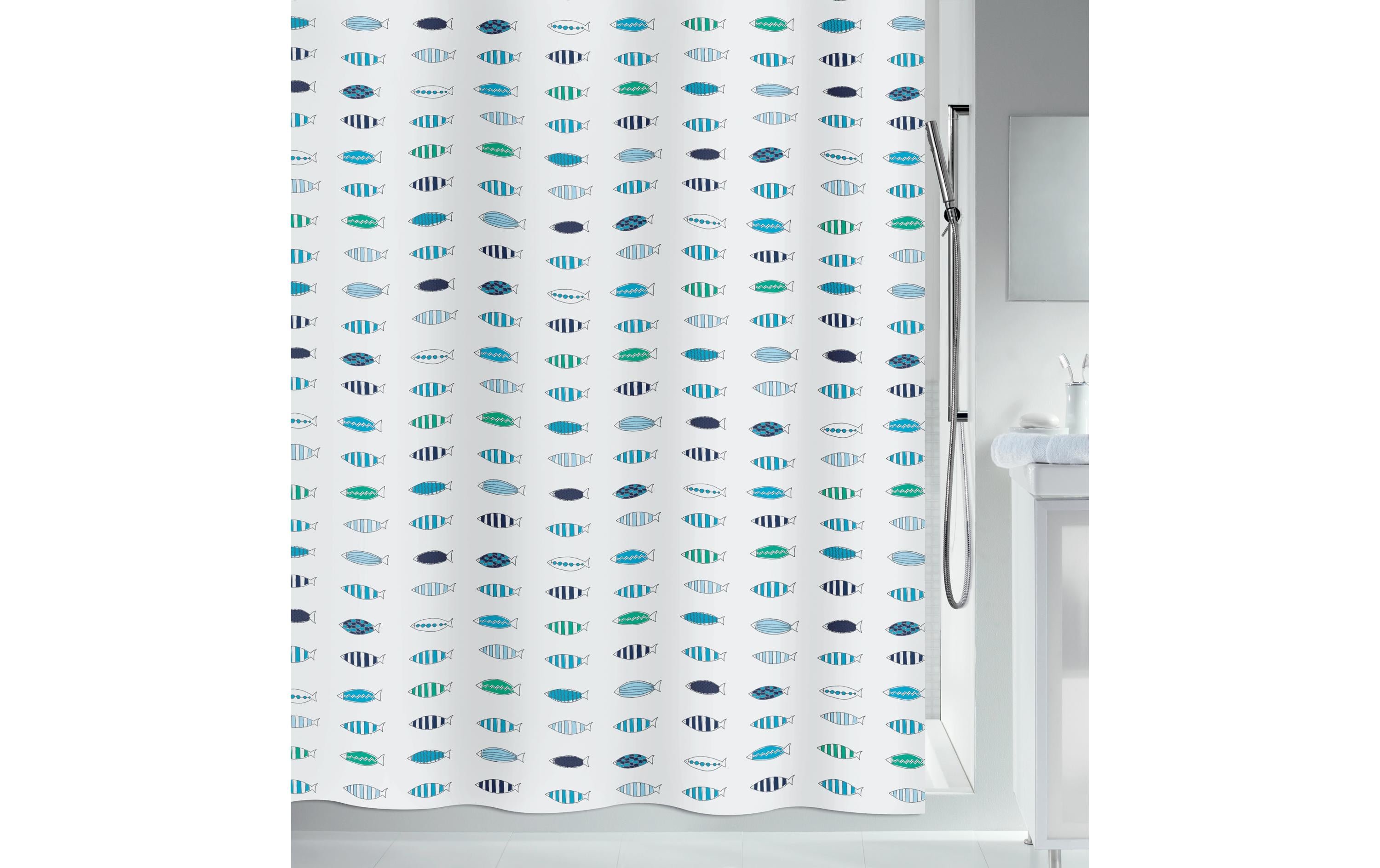 spirella Duschvorhang Santorini 180 x 200 cm, waschbar, 100% Polyester