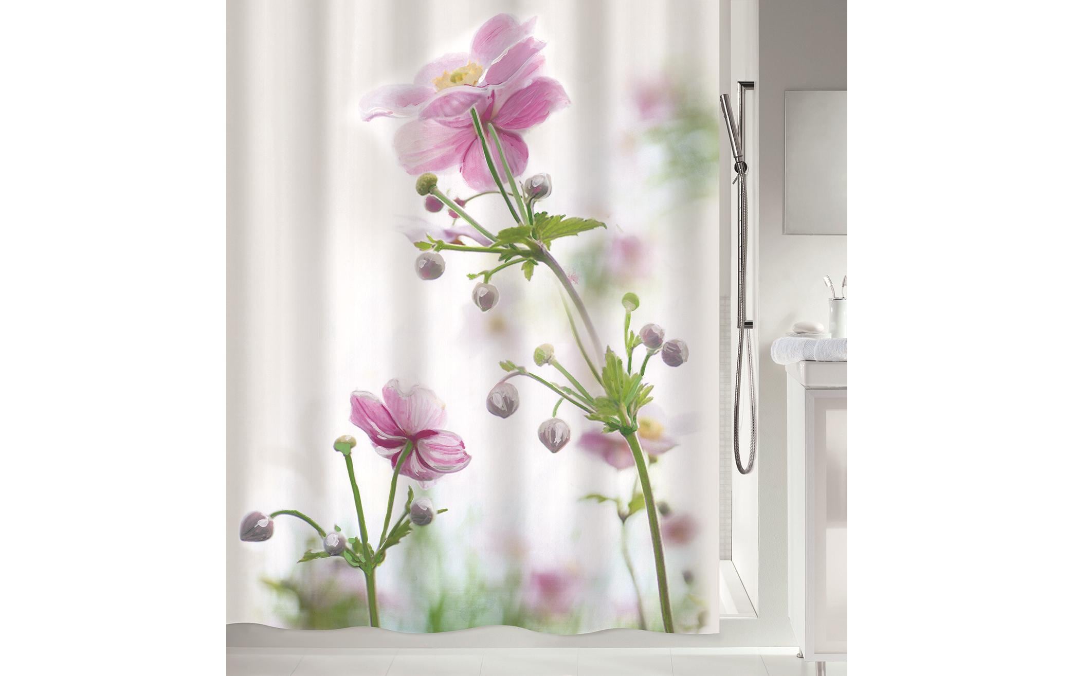 spirella Duschvorhang Anemone, 180x200 cm waschbar, 100% Polyester