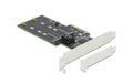 DeLock 3x SATA, 3x M.2 PCI-Ex2 Kontroller inkl. Low Profile Soltblech, M.2 Key-B