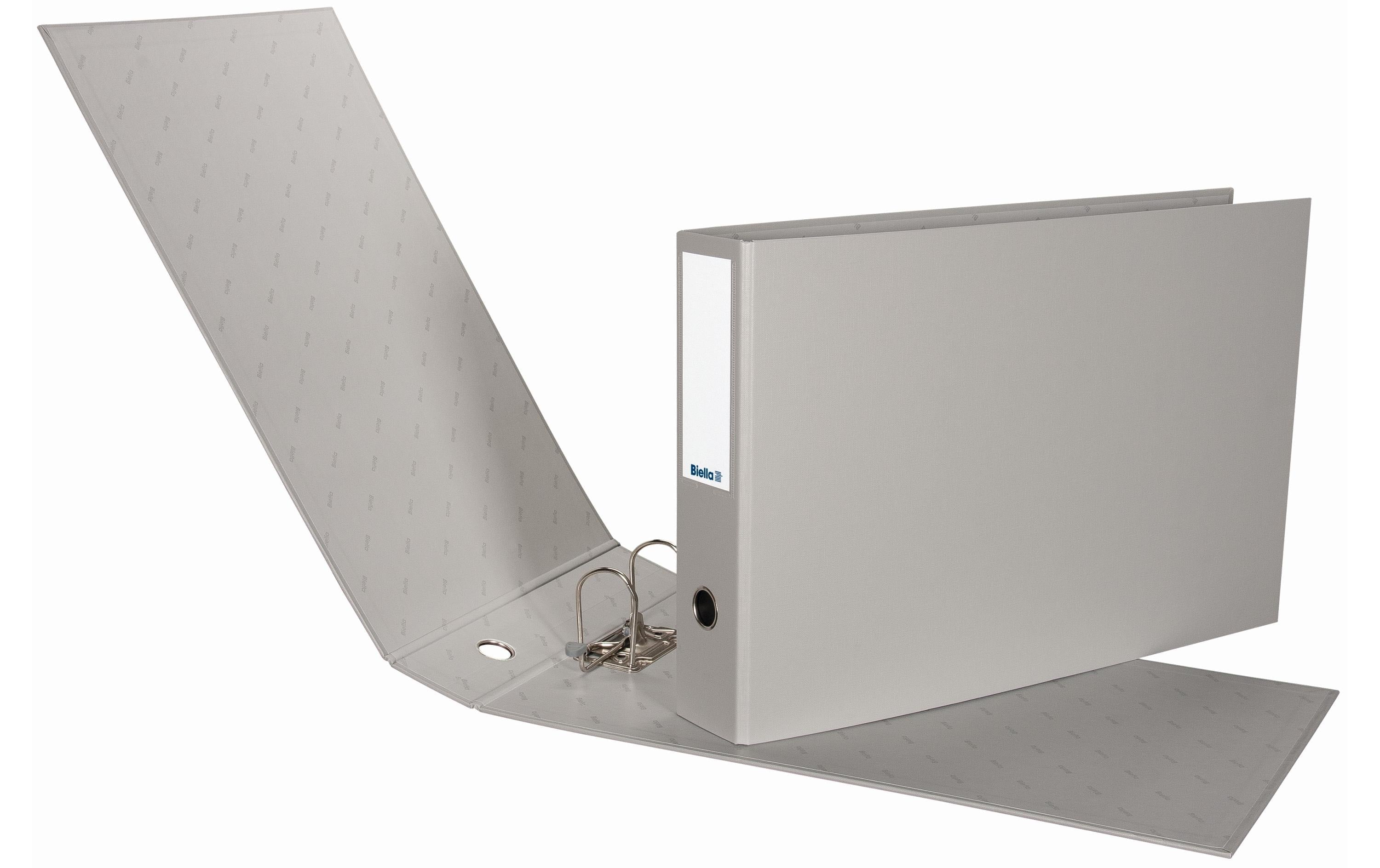 Biella Ordner Strong A3 quer 8 cm Farbe Grau, mit Strong-Mechanik