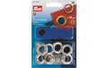Prym Ösen + Scheiben, silber 14 mm, Karte 10 Stück