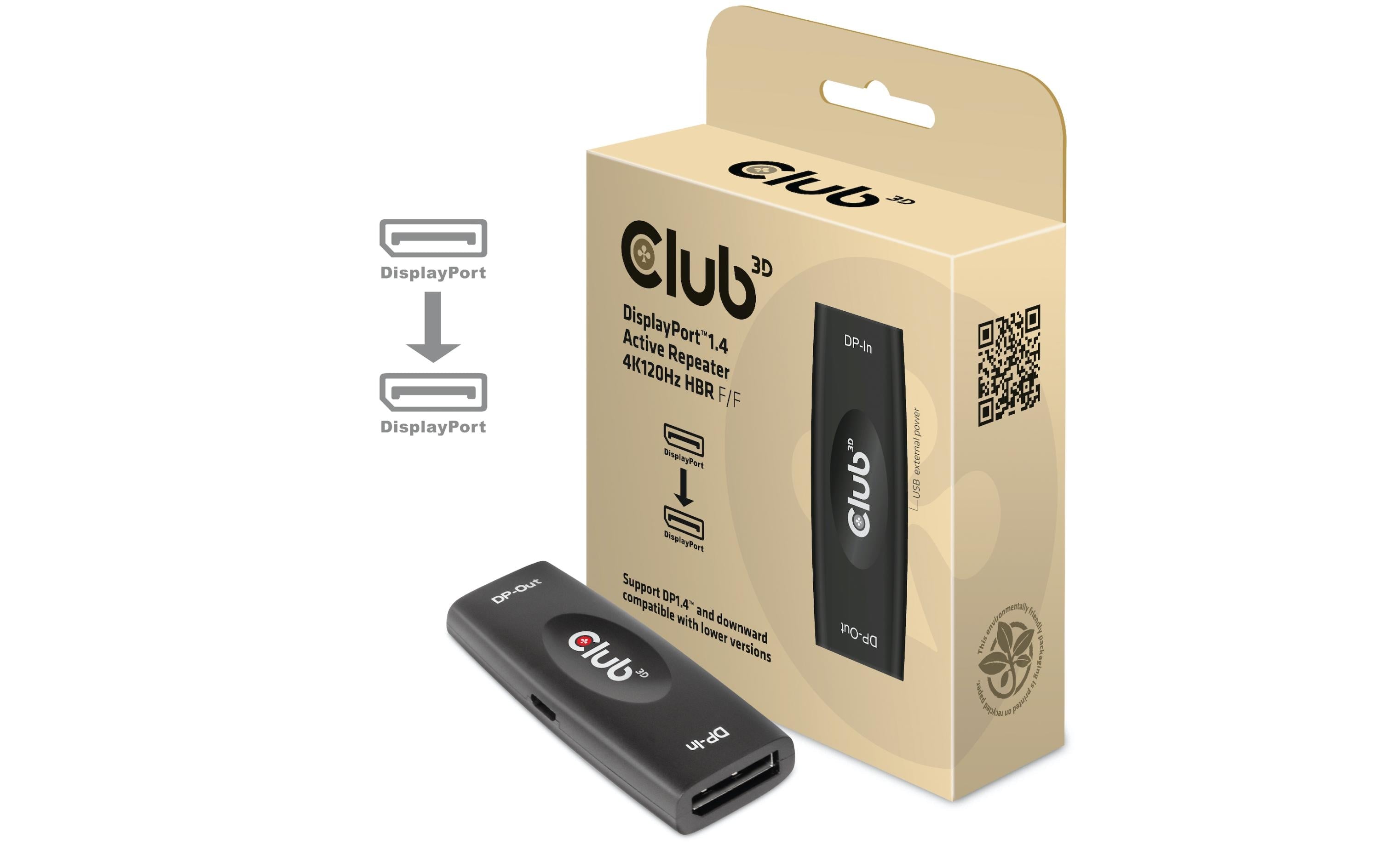 Club 3D, DP 1.4 Aktiver Repeater 4K120Hz L= 1 m