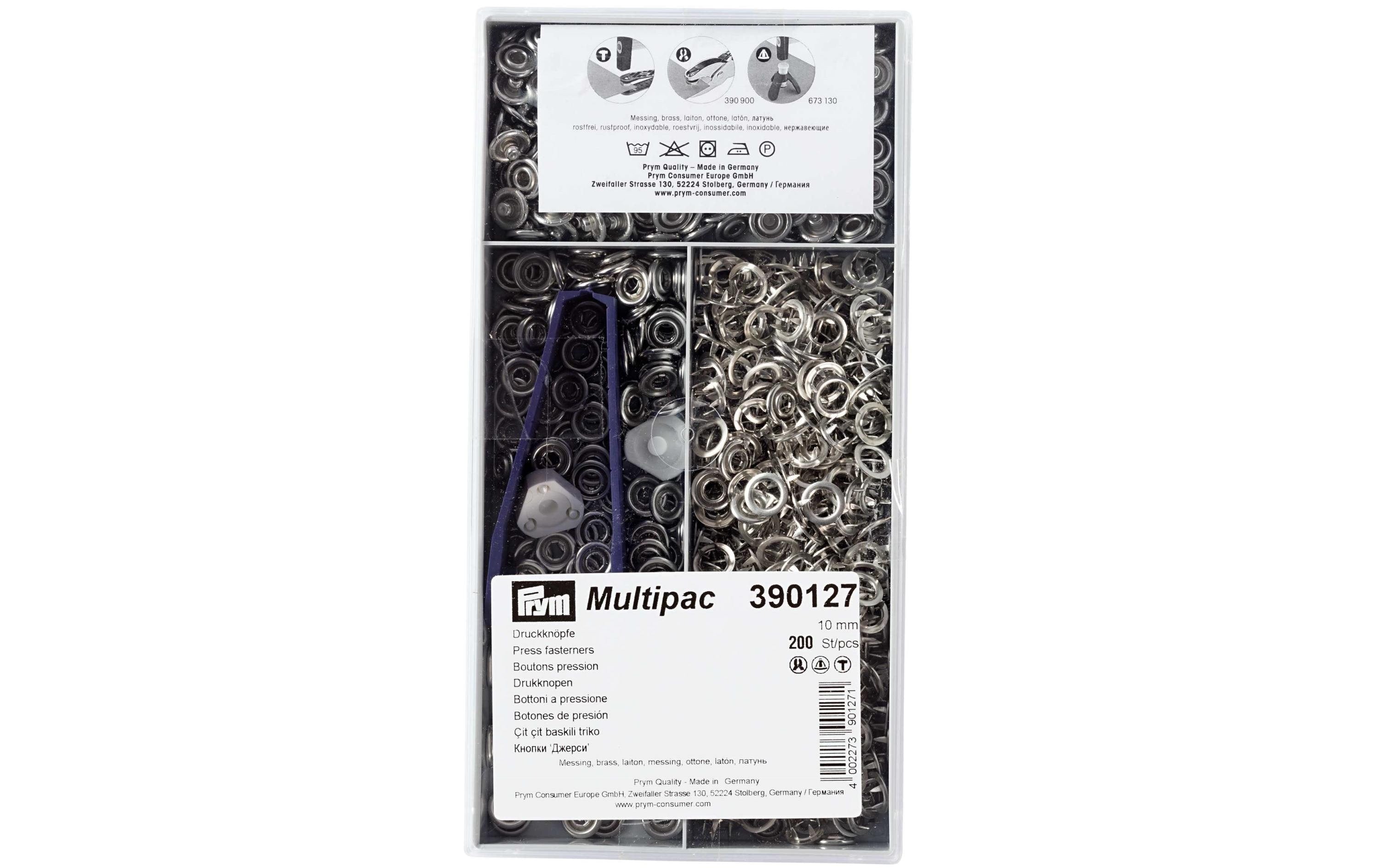 Prym Druckknöpfe Jersey Ring, silber 10 mm, Multipack, Dose 200 Stück
