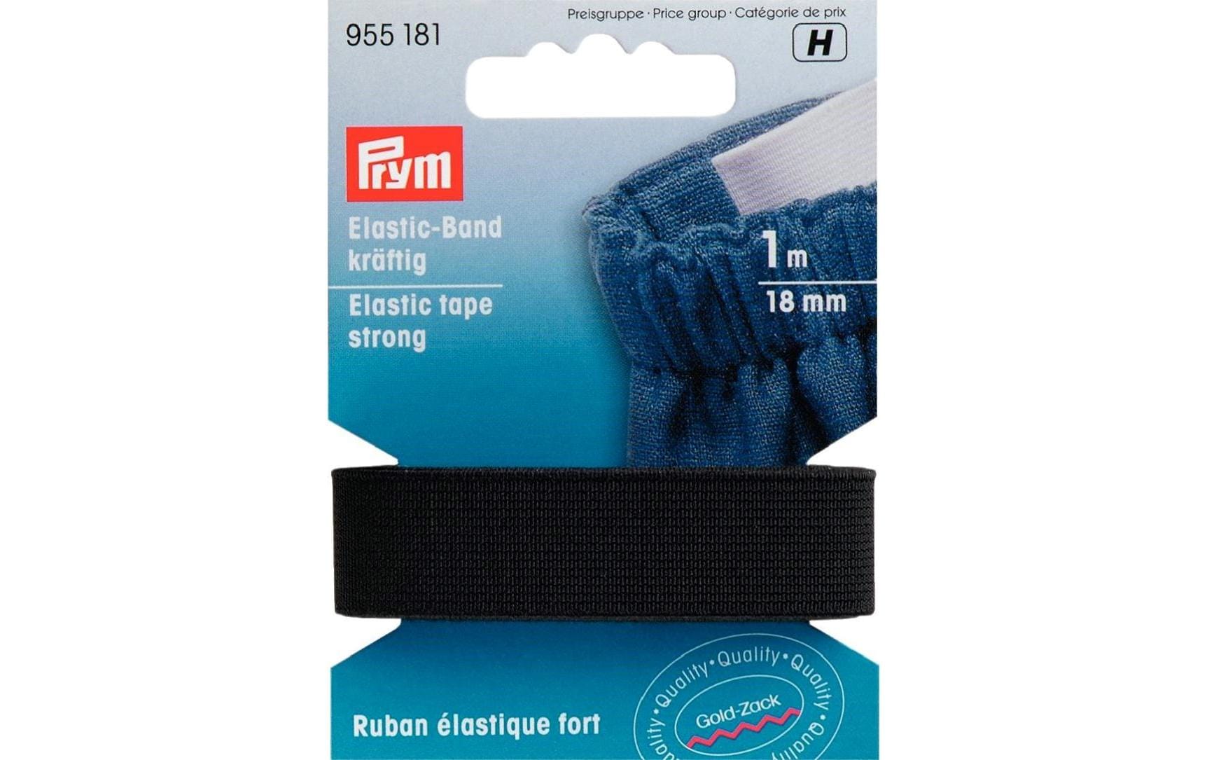 Prym Elastic-Band kräftig, schwarz 18 mm, Karte 1 m