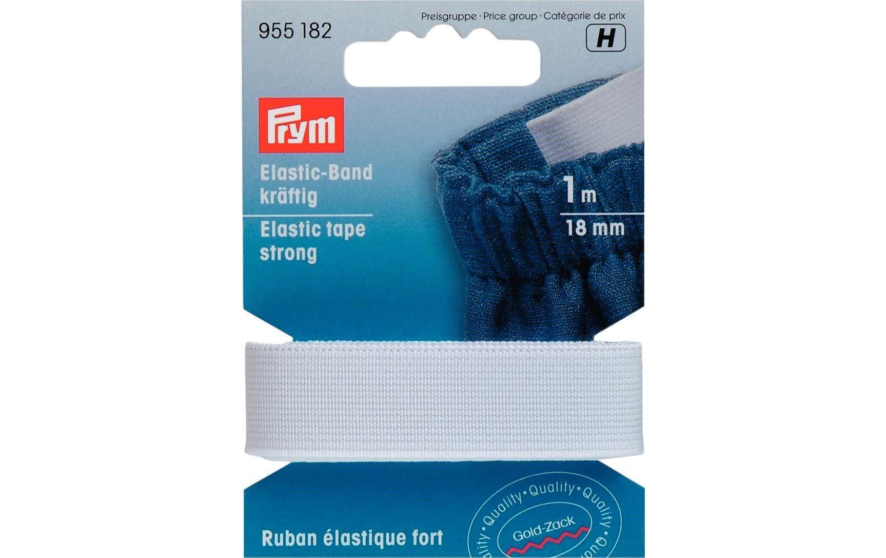 Prym Elastic-Band kräftig, weiss 18 mm, Karte 1 m