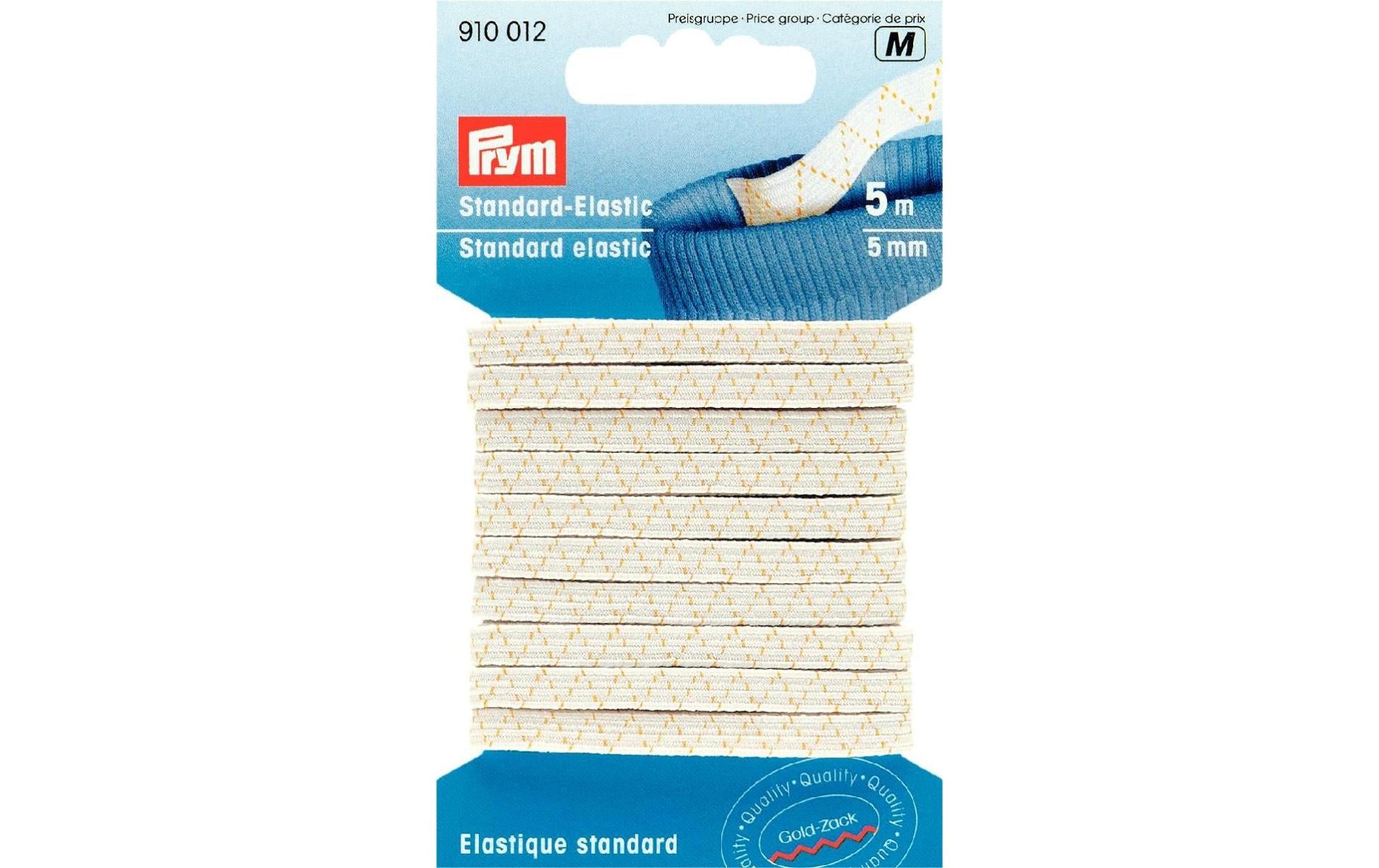 Prym Standard-Elastic, weiss 5 mm, Karte 5 m