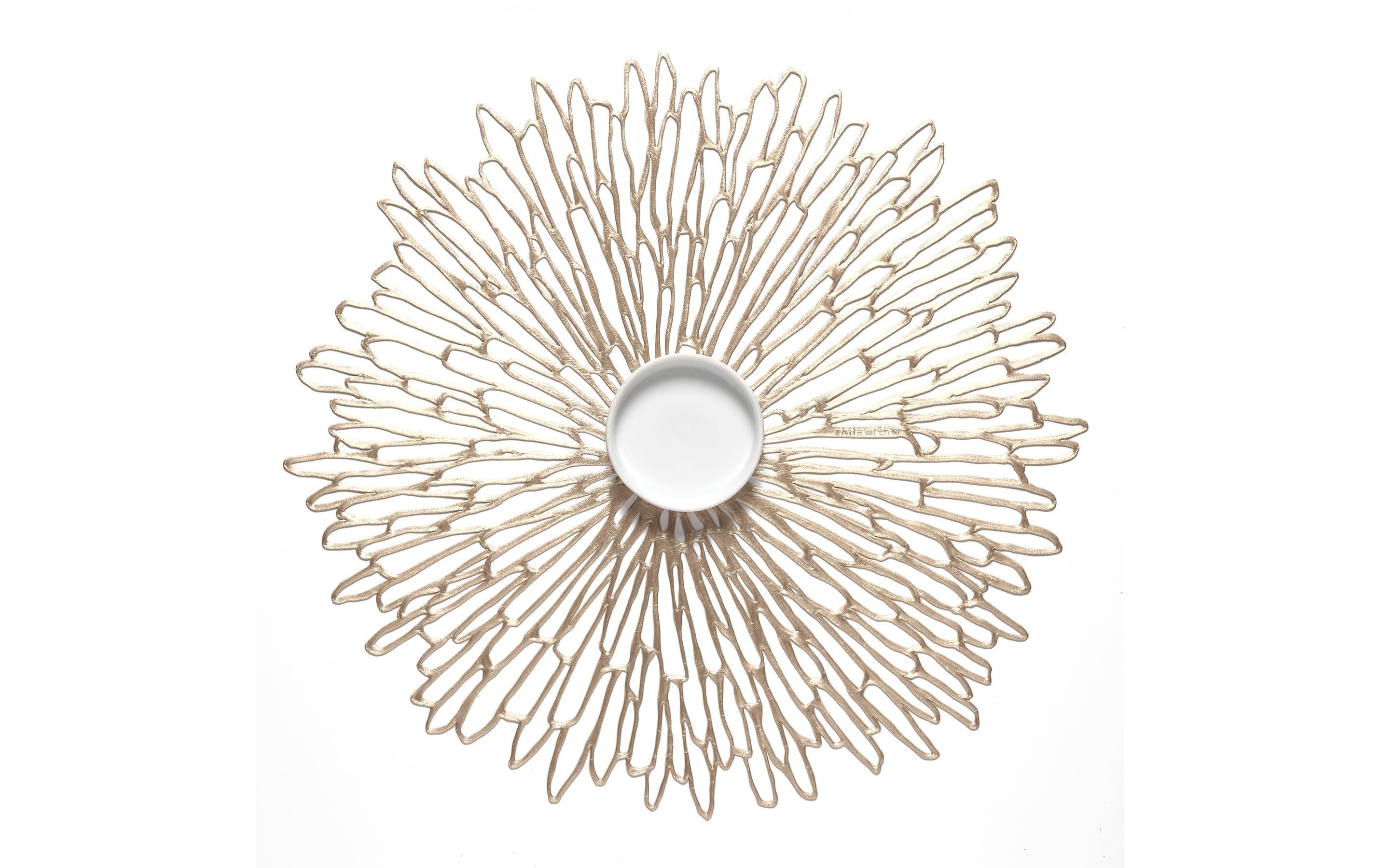 Chilewich Tischset Bloom Champagne 1 Stk Round, 38.6 x 39.8 cm
