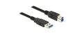 Delock USB3.0 Kabel, 50cm, A-B, Schwarz für USB3.0 Geräte, bis 5Gbps