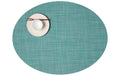 Chilewich Tischset Mini Basketweave 1 Stk Turquoise, Oval, 36 x 49 cm