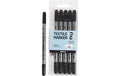 Creativ Company Textilmarker schwarz 6 Stück, 2.3 + 3.6 mm