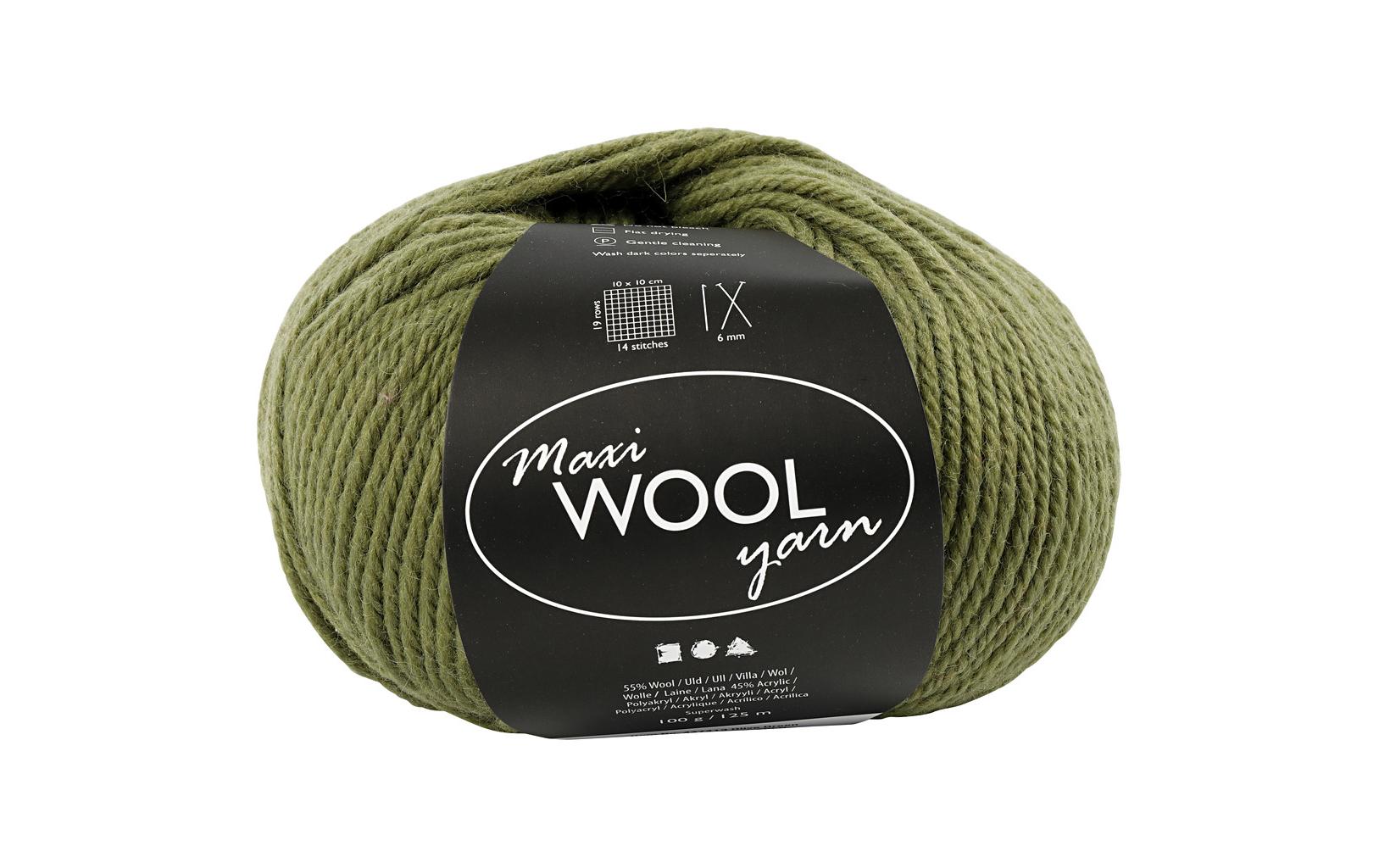 Creativ Company Wollgarn olivegrün 100 g, 125 m