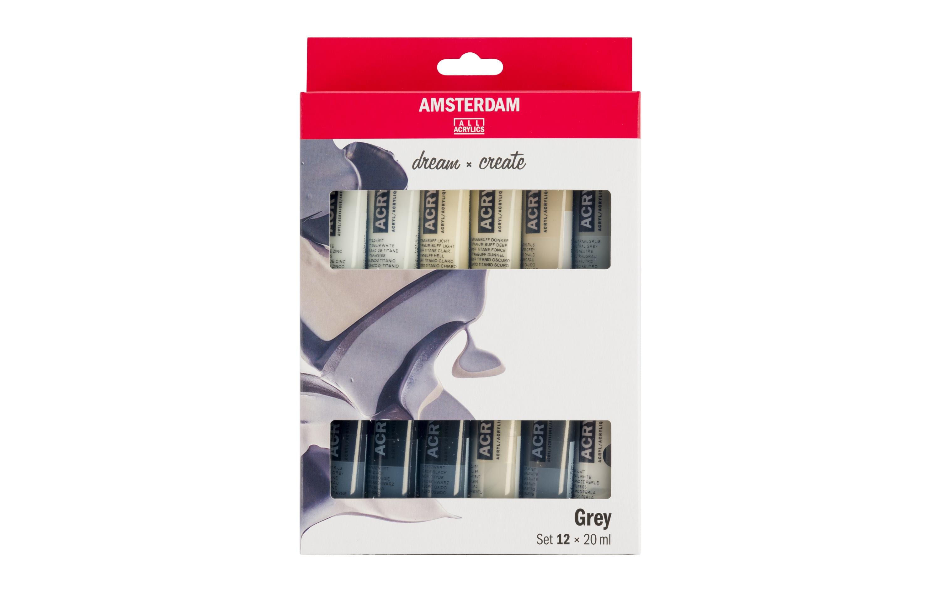 Amsterdam Acrylfarbe Greys 12 Tuben à 20ml