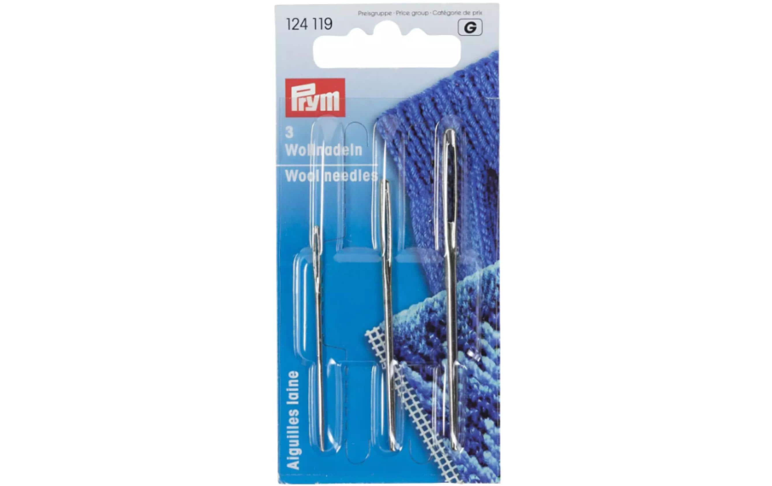 Prym Woll-Nadel ohne Spitze Nr. 1 + 3, Karte 3 Stück
