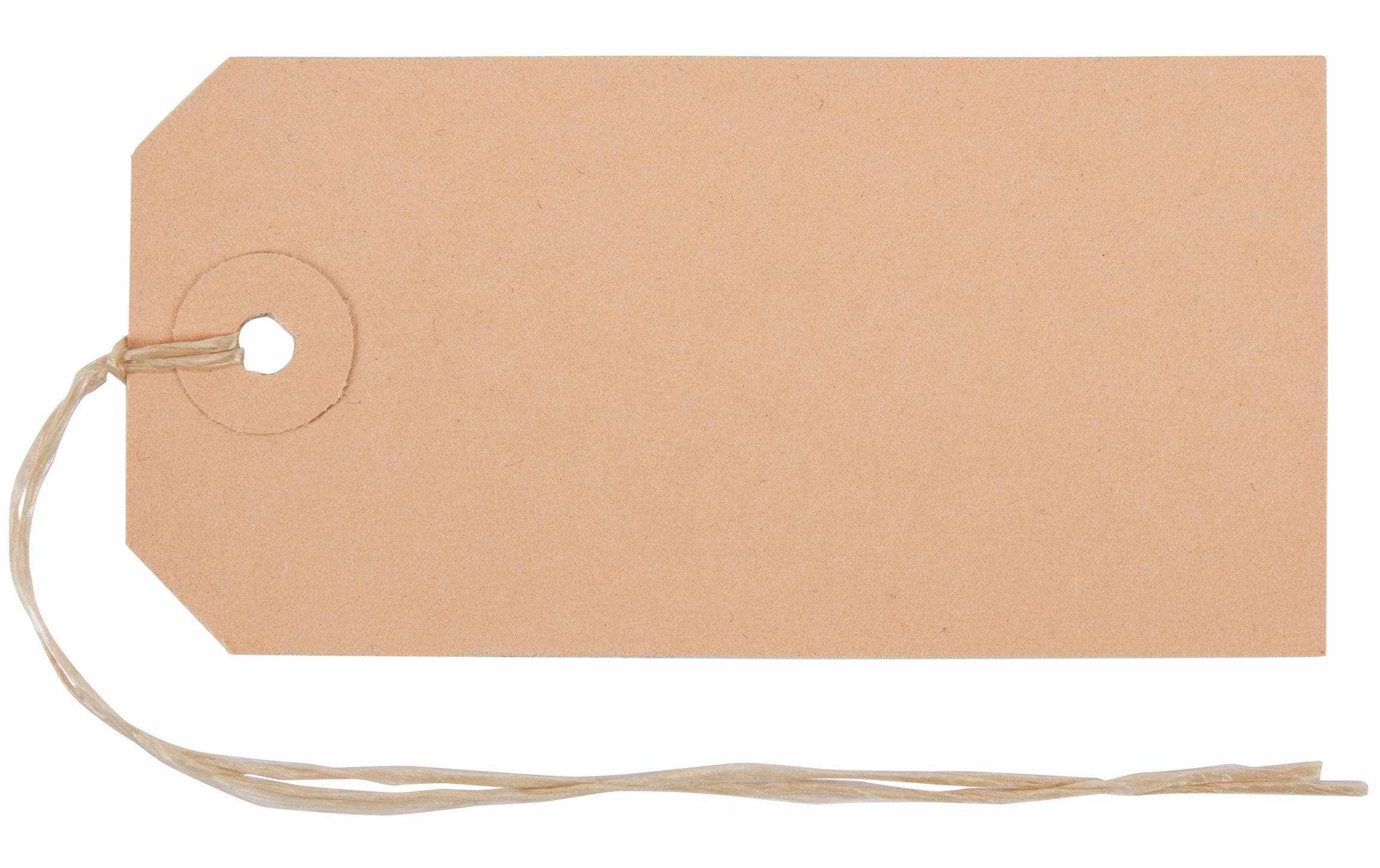 Biella Textil- und Hängeetiketten 45x90mm Braun, mit Bindefaden, Pak à 50tk.