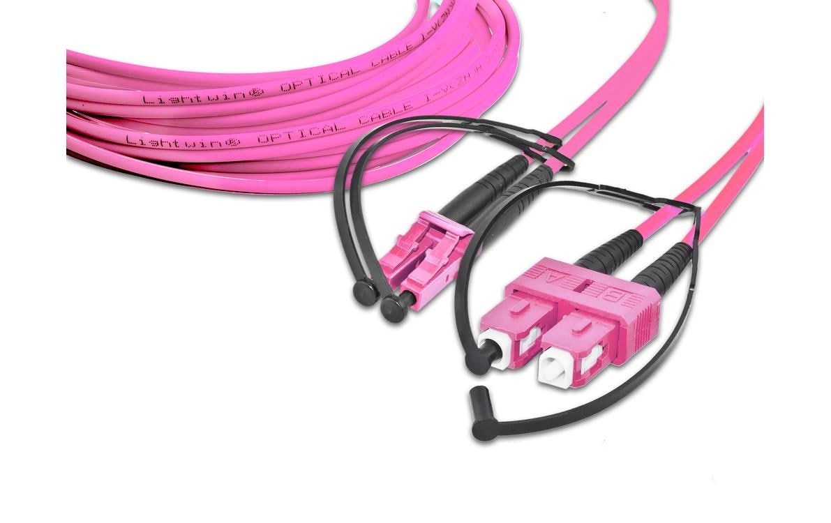 Lightwin LWL Duplex Patchkabel Multimode 50/125µm, LC-SC, 10.0m OM4