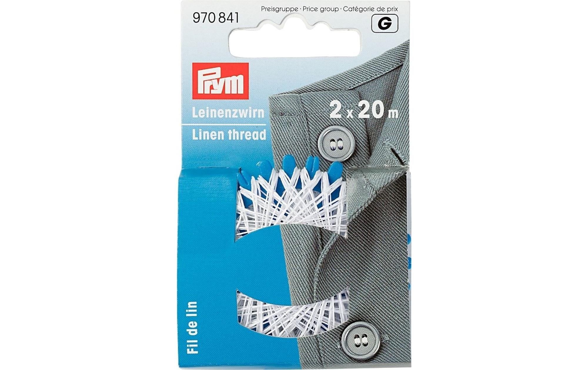 Prym Leinenzwirn, weiss 20 m, Karte 2 Stück
