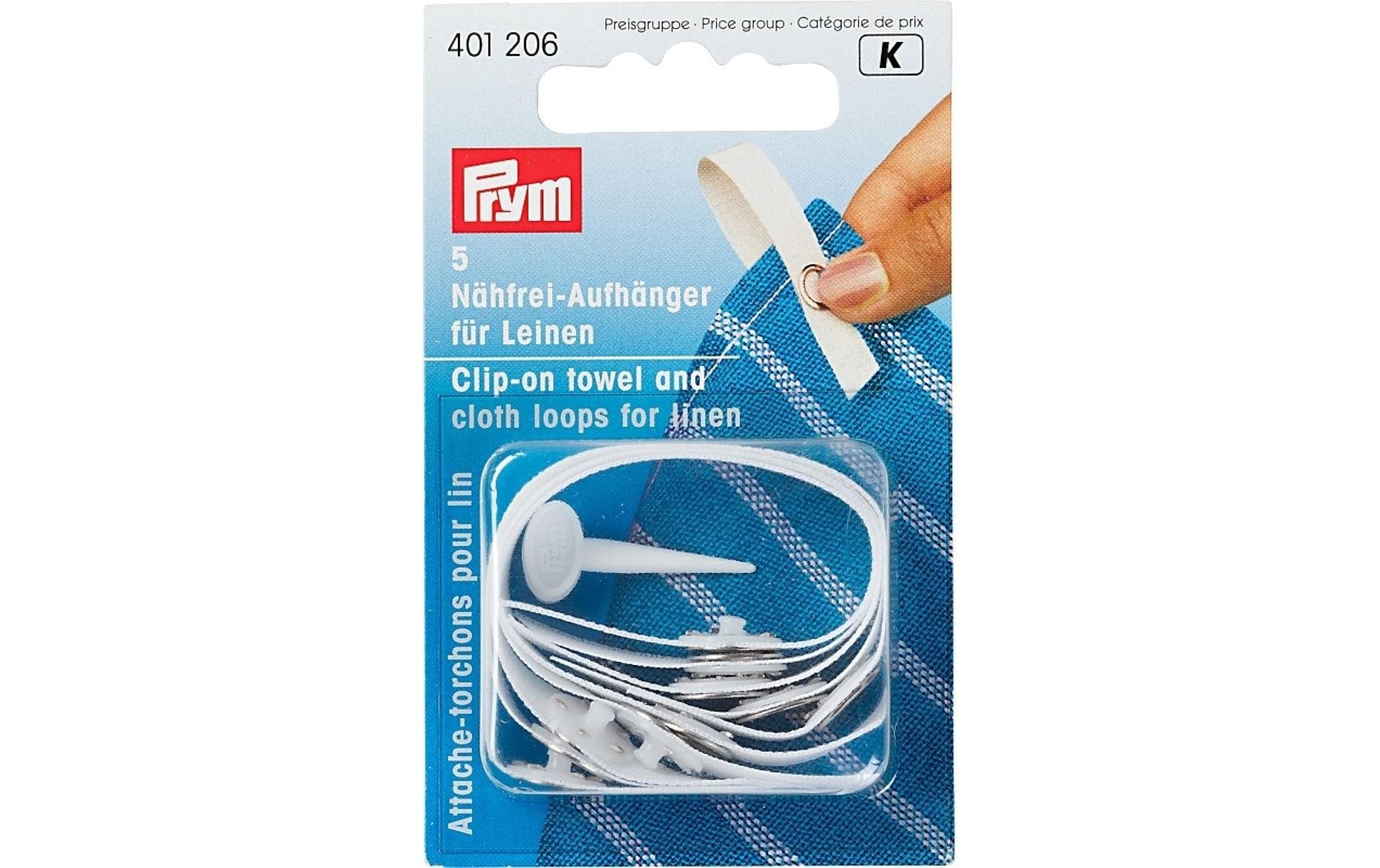 Prym Nähfrei-Aufhänger Leinen, weiss 5 Stück