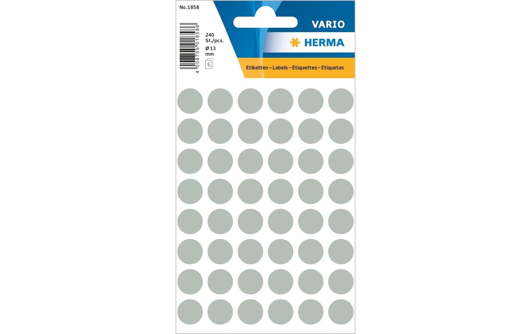 Herma VARIO FARBPUNKTE GRAU Ø 13 Durchmesser 13 cm, 240 Etiketten