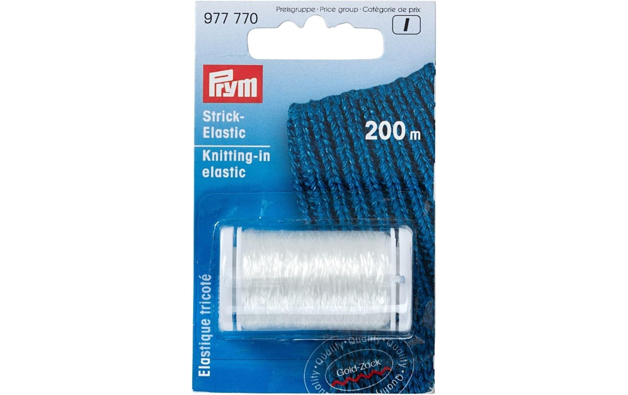 Prym Strick-Elastic, transparent Karte 200 m