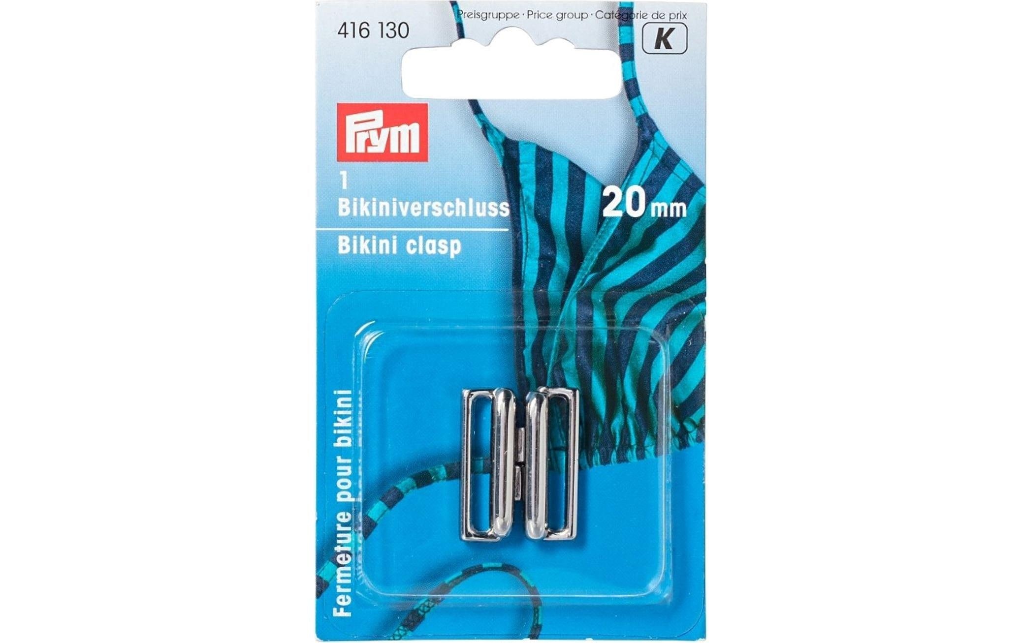 Prym Bikini- + Gürtelverschlüsse, silber 20 mm, Karte 1 Stück