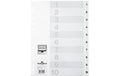 Durable Register PP geprägt 1-10 DIN A4, volldeckend, weiss, mit Indexblatt