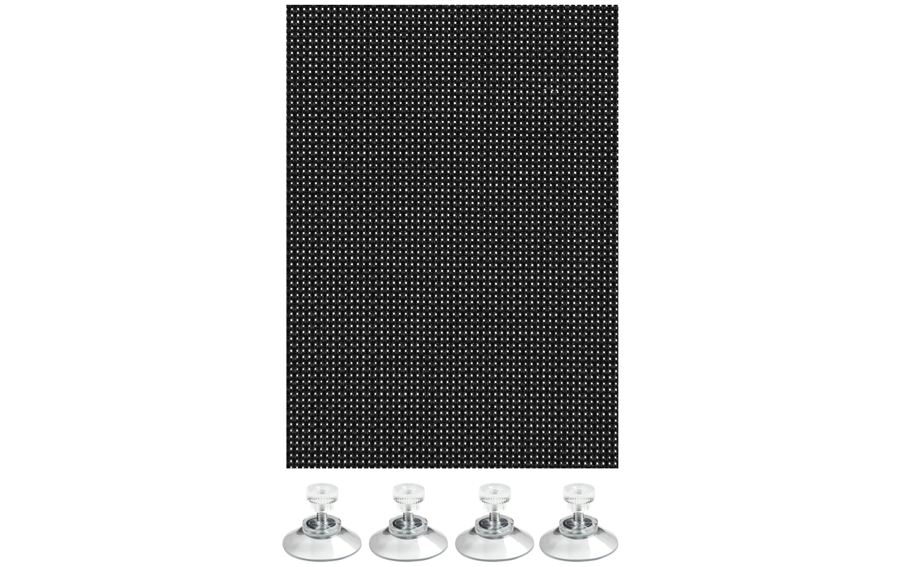 Gardinia Flexibler Sonnenschutz, Schwarz mit Saugnäpfen, 40 x 80 cm, 100% Polyester