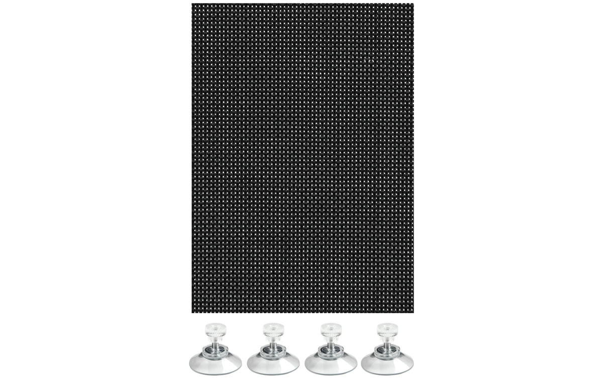 Gardinia Flexibler Sonnenschutz, Schwarz mit Saugnäpfen, 60x120 cm, 100% Polyester