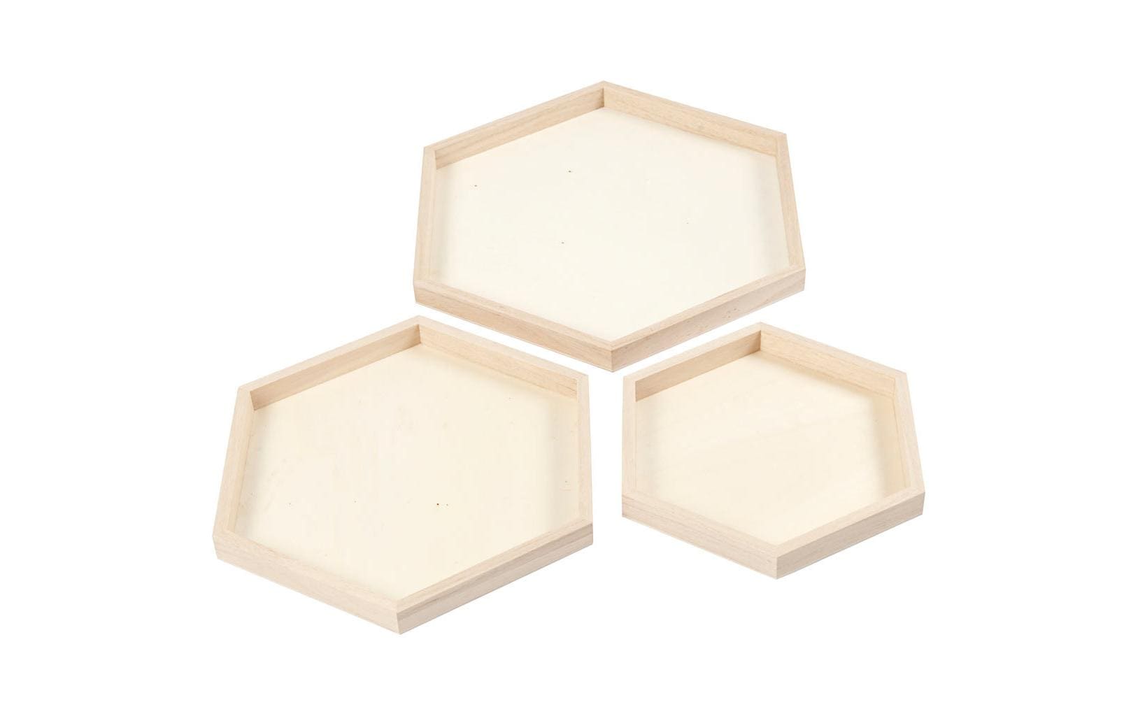 Creativ Company Holztablette Set 3 Stück, 21 x 26 x 31 cm