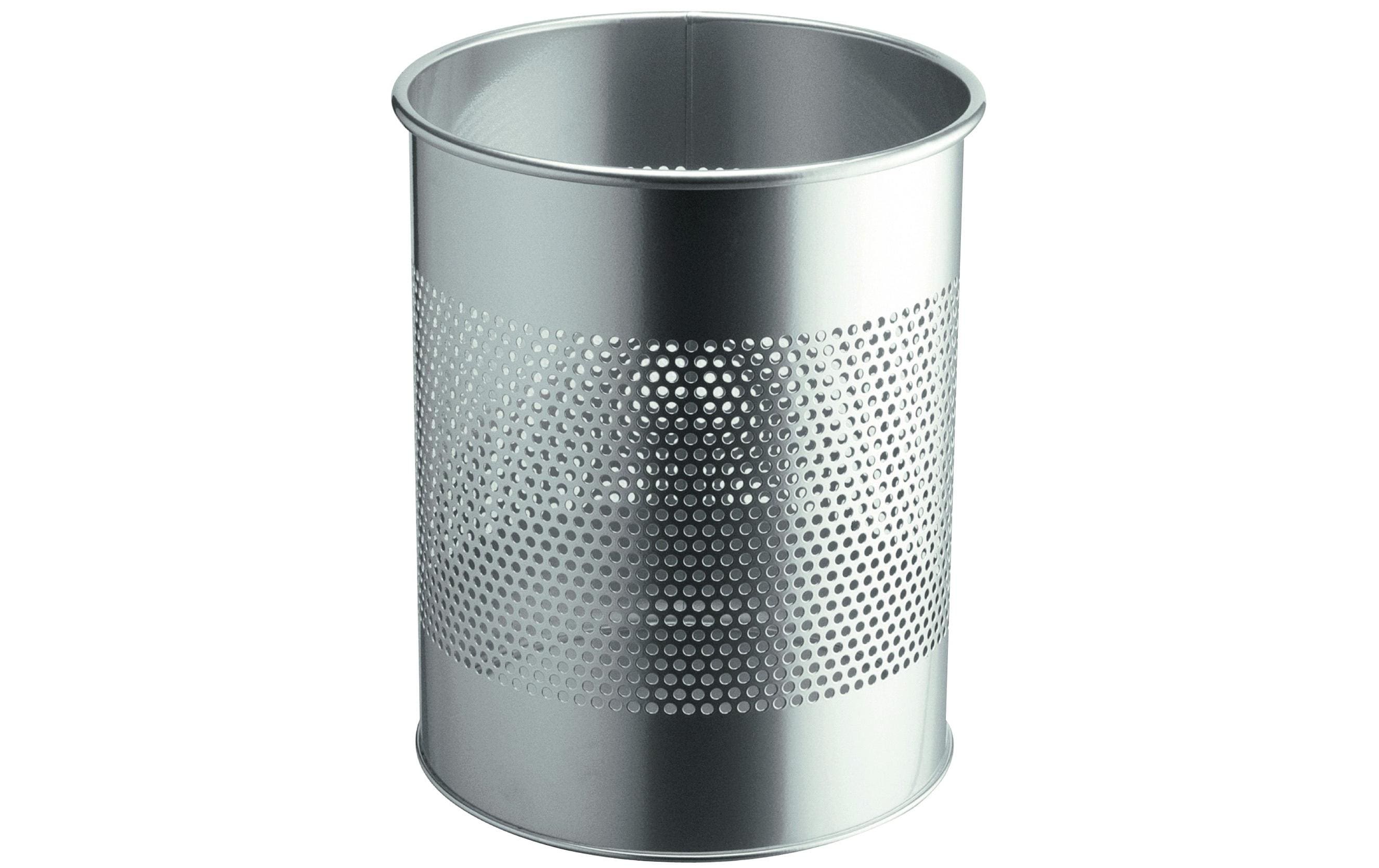 Durable Papierkorb Metall rund silber Masse: 315 x 260 mm, 15 Liter