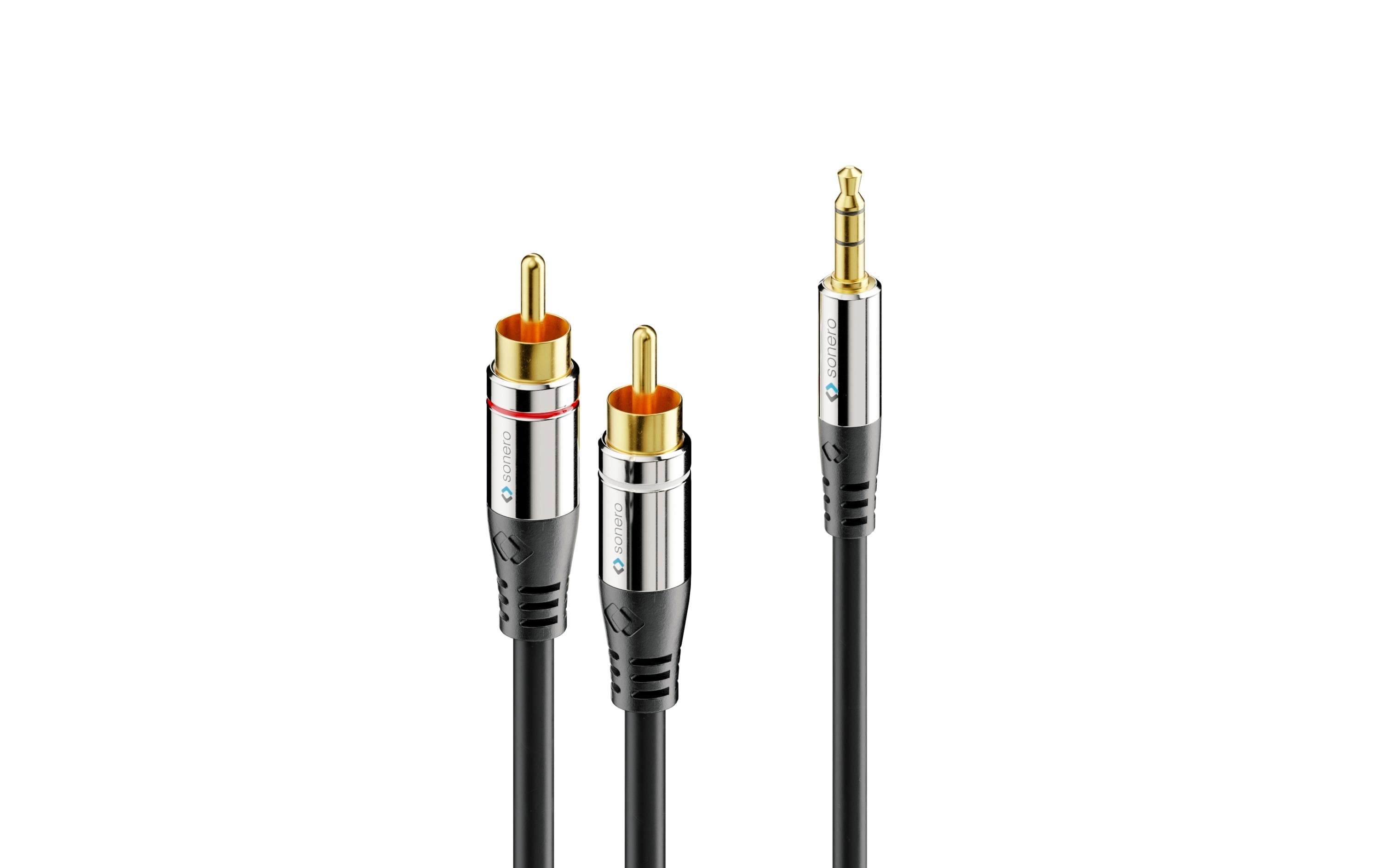 Sonero 2x Cinch auf 3.5mm Audio Kabel 10.00m, Stecker <-> Stecker