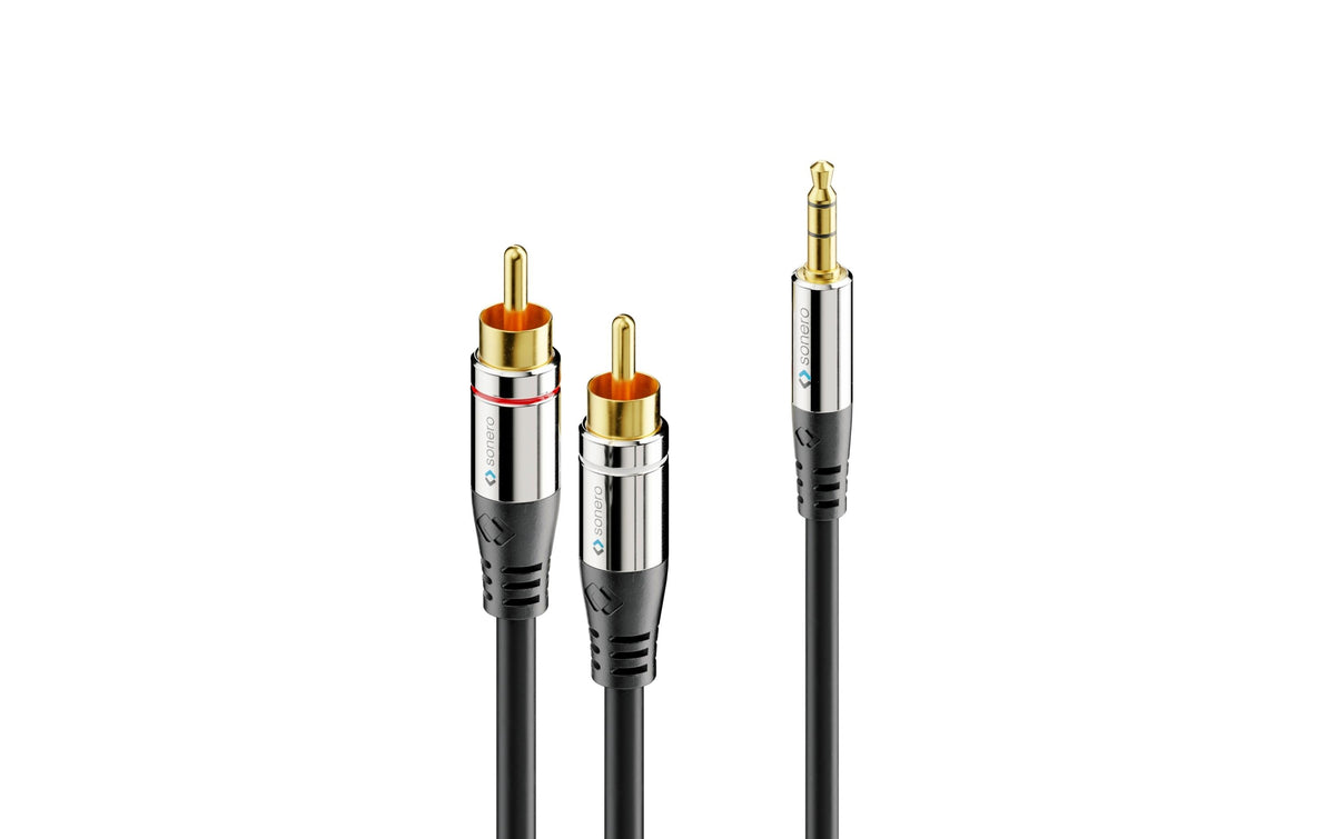 Sonero 2x Cinch auf 3.5mm Audio Kabel 3.00m, Stecker <-> Stecker
