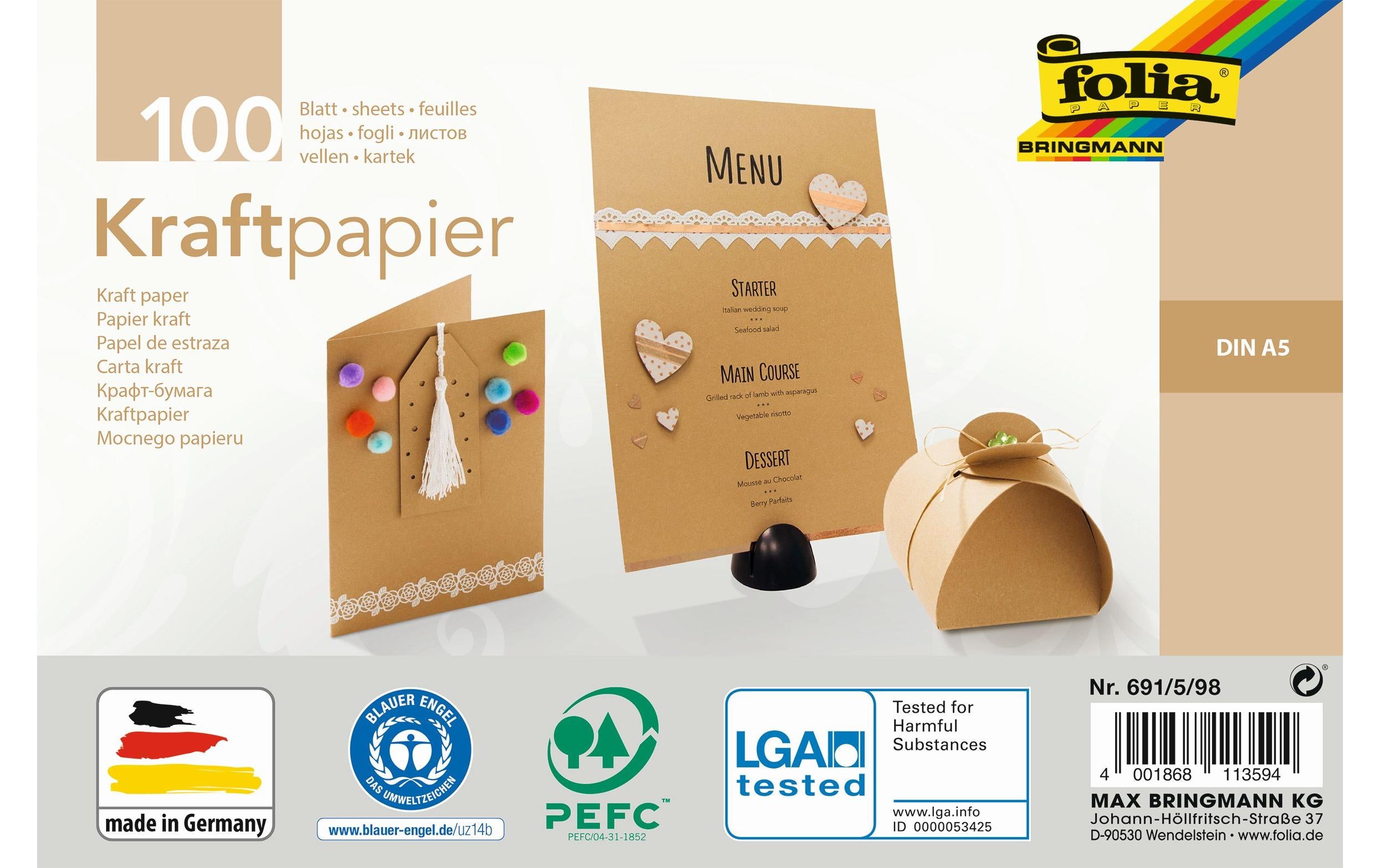 Folia Kraftpapier A5 120 g 100 Blatt