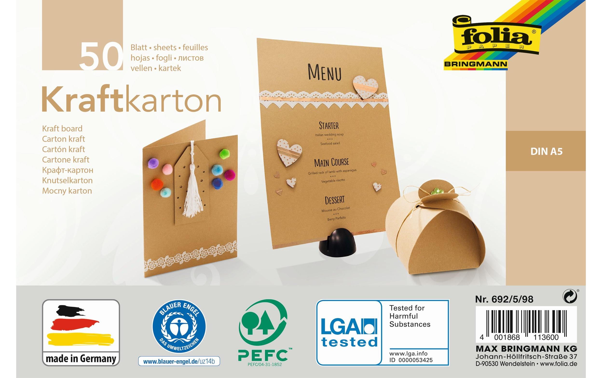 Folia Kraftpapier A5 230 g 50 Blatt