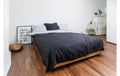 Mia silber/anthrazit Satin 160x210 cm 100% BW mercerisiert, double face, RV