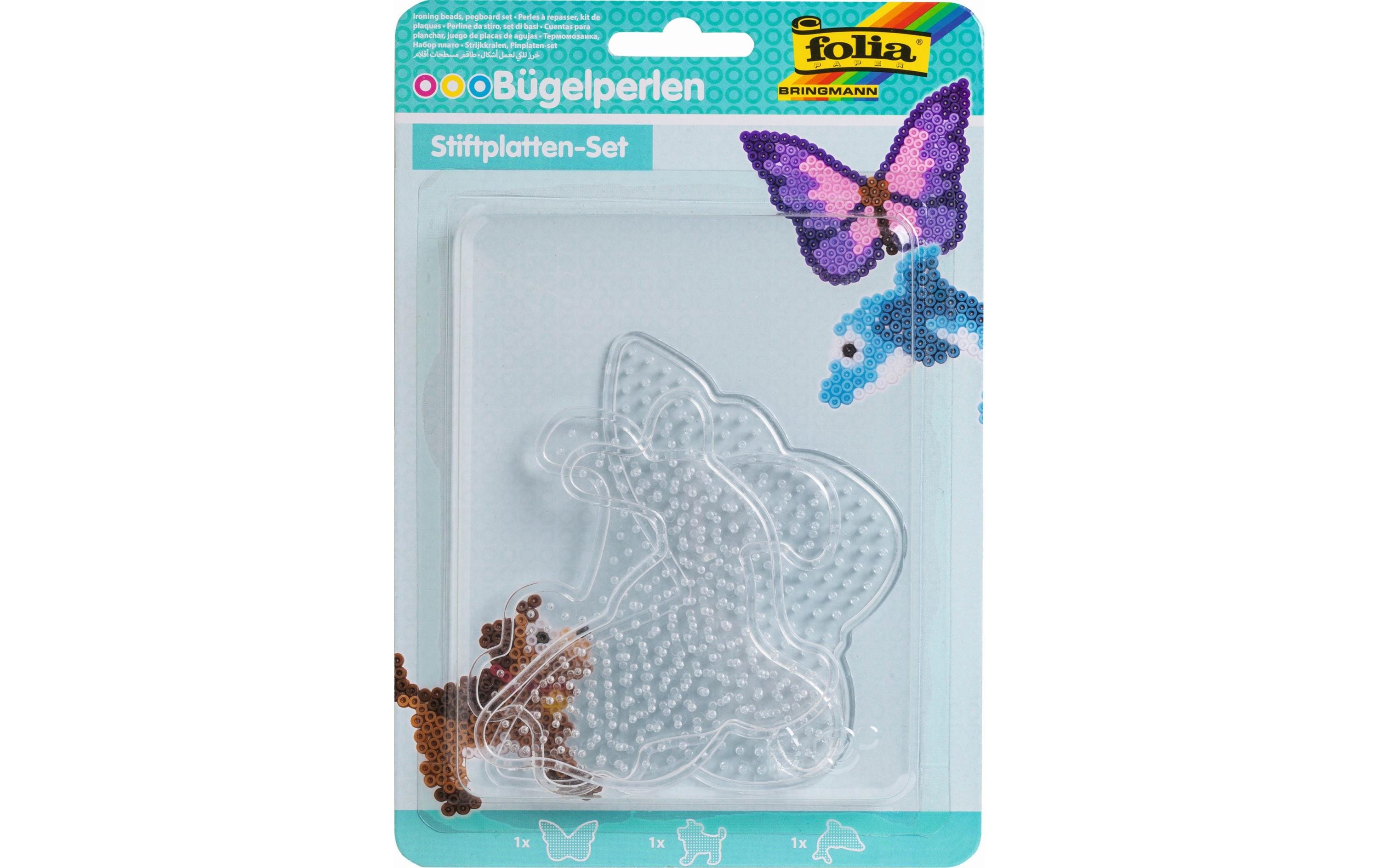 Folia Bügelperlen Stiftplatten TIERWELT 3 Motive sortiert