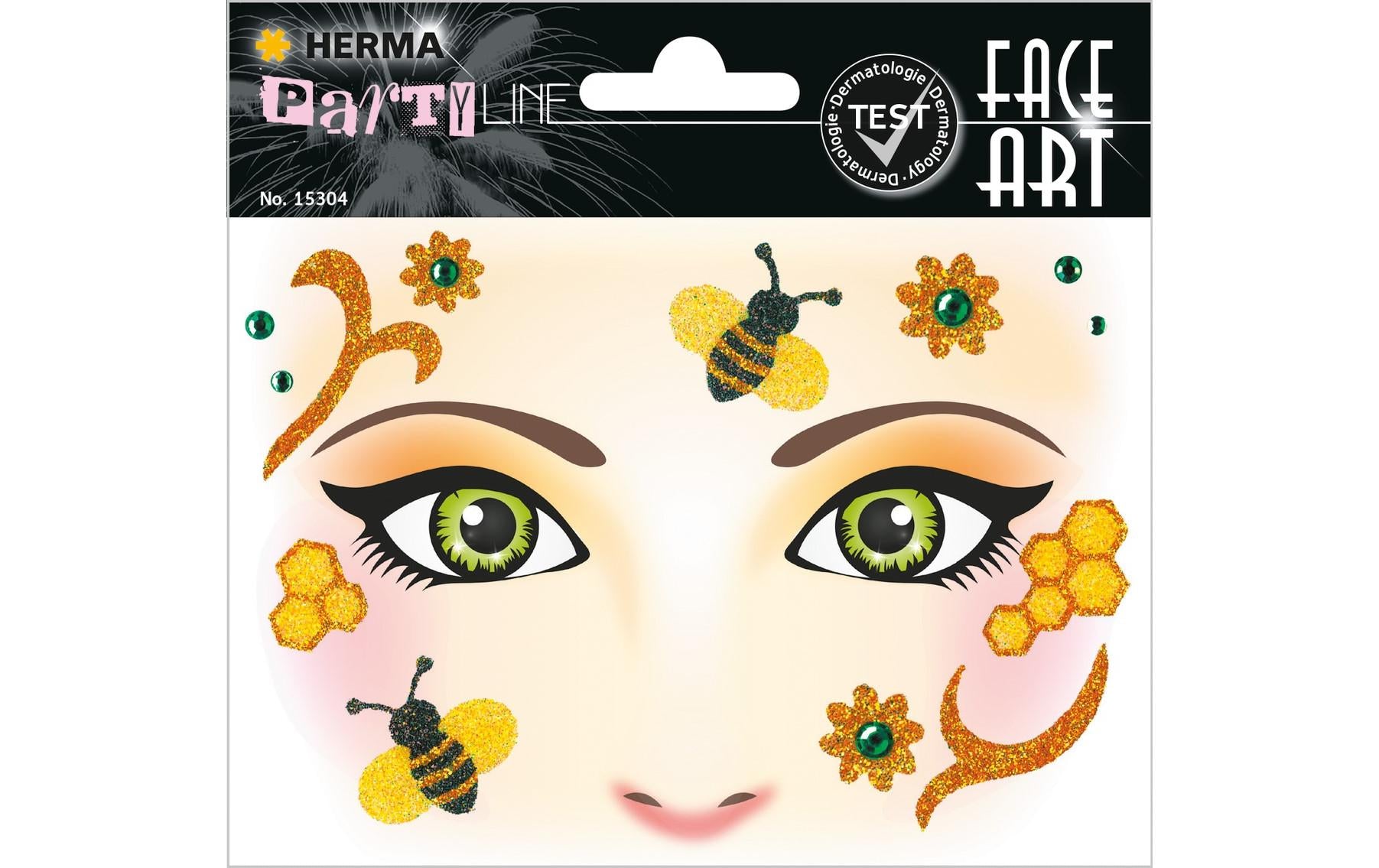 Herma Tattoos Face Art Honey Bee 1 Blatt, Material: Folie
