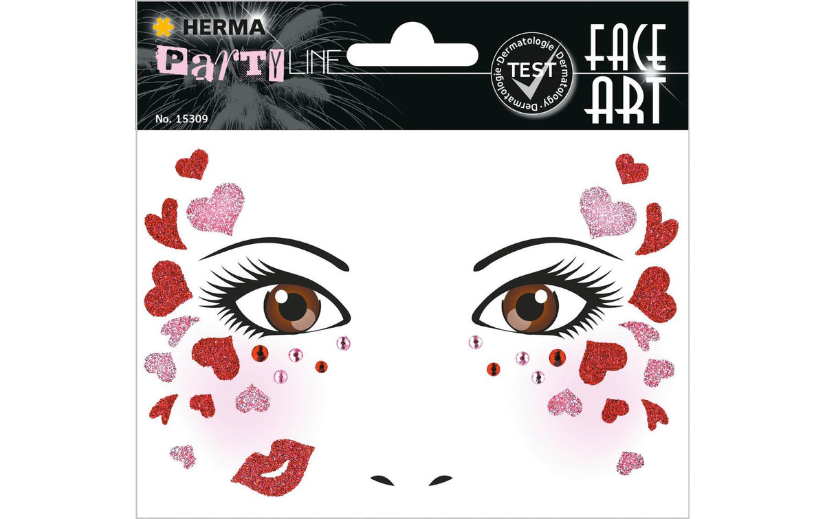 Herma Tattoos Face Art Love 1 Blatt, Material: Folie