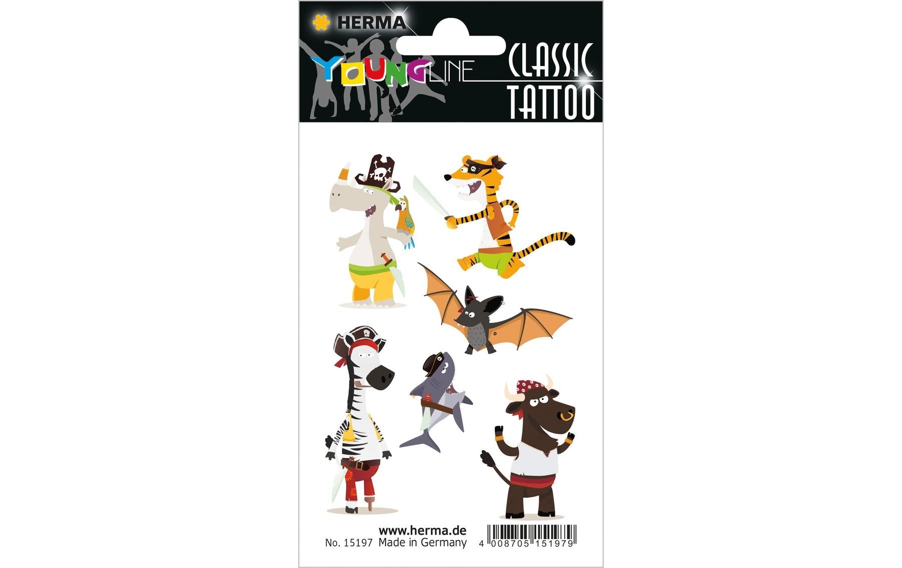 Herma Tattoos Classic Piratentiere 1 Blatt, Material: Transferfolie