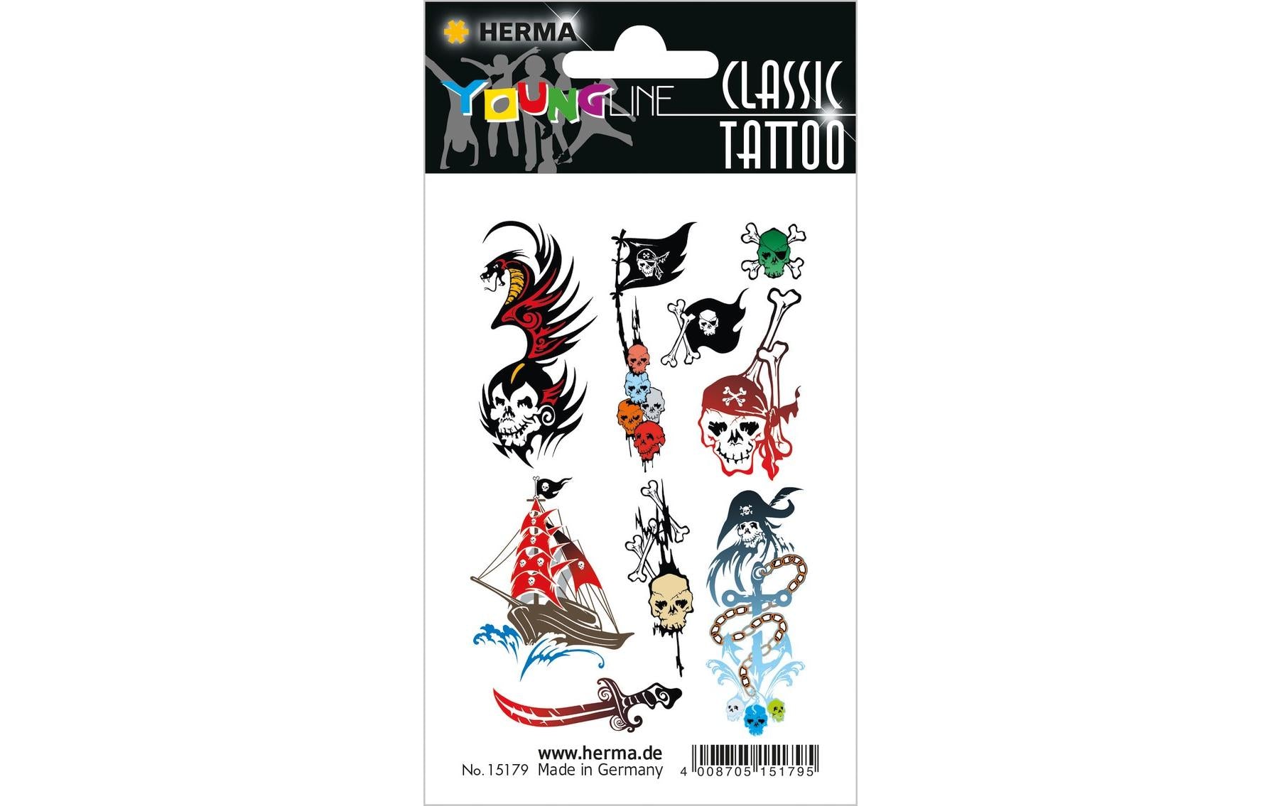 Herma Tattoos Classic Piraten 1 Blatt, Material: Transferfolie