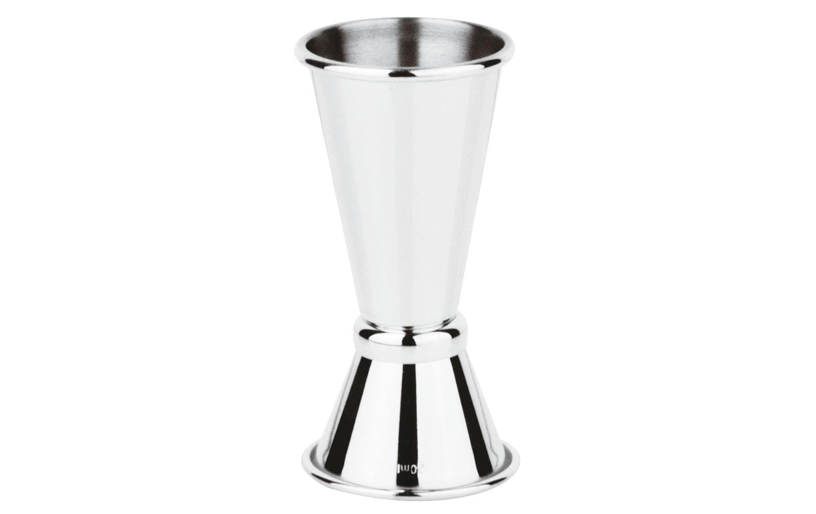 Paderno Cocktail-Doppelmass silber 40/20ml, D 4cm, H 11cm